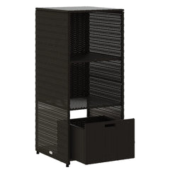 vidaXL Garden Storage Cabinet Black 50x55x115 cm Poly Rattan 6