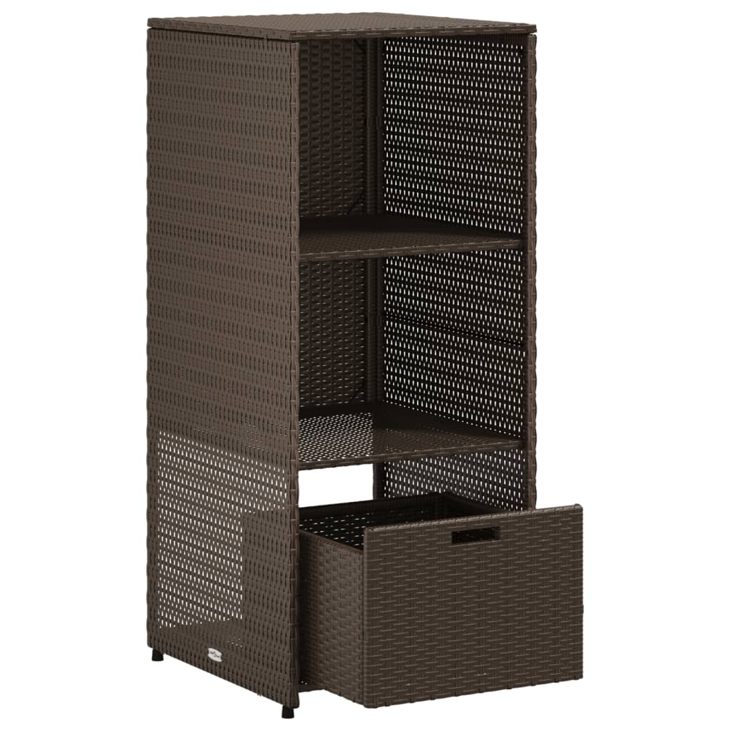 vidaXL Garden Storage Cabinet Brown 50x55x115 cm Poly Rattan 6