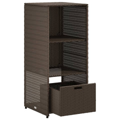 vidaXL Garden Storage Cabinet Brown 50x55x115 cm Poly Rattan 6