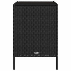 Garden Storage Cabinet Poly Rattan Black 55 x 59 x 80 cm