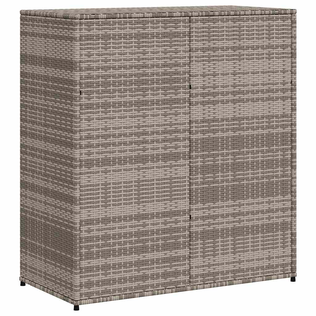 Garden Storage Cabinet Poly Rattan Grey 105 cm 113 cm
