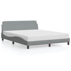 Bed Frame "Dover" Fabric Light grey 152 cm 203 cm