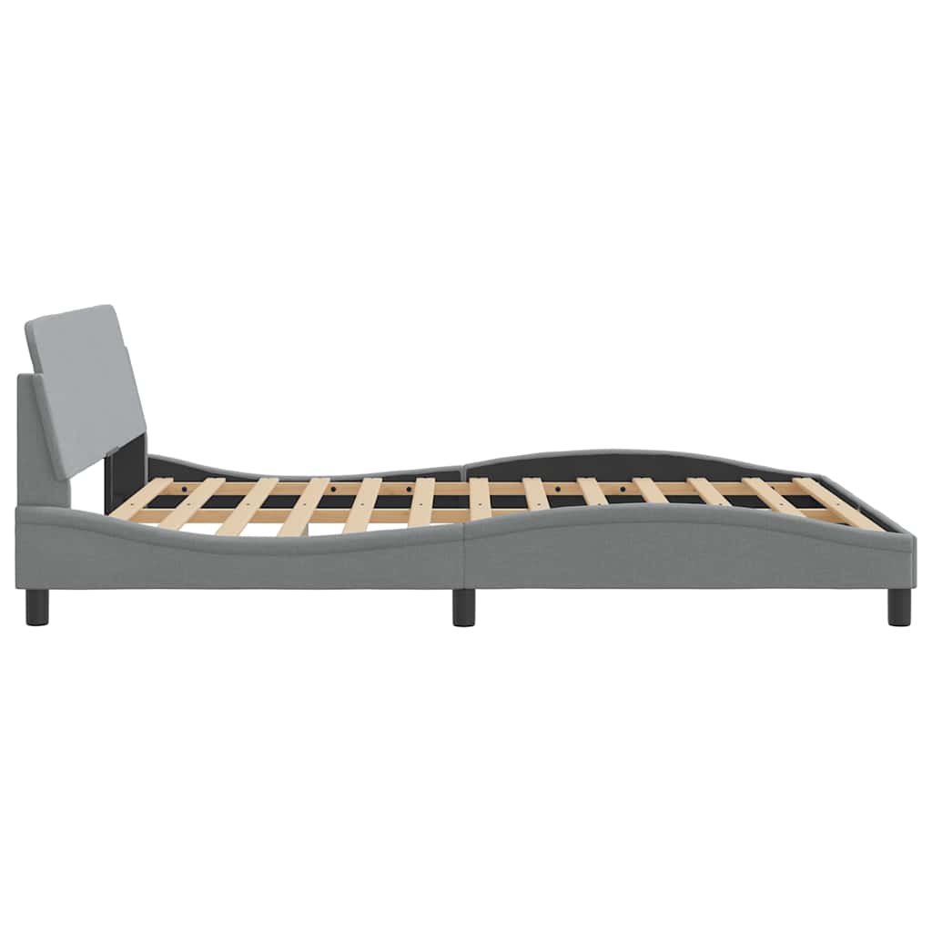 Bed Frame "Dover" Fabric Light grey 152 cm 203 cm
