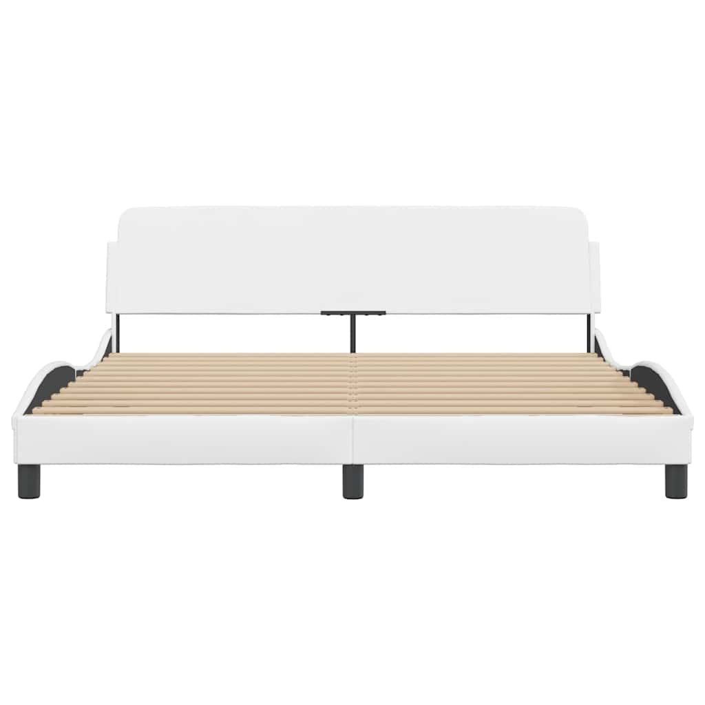 Bed Frame "Dover" Faux Leather white 183 cm 213 cm