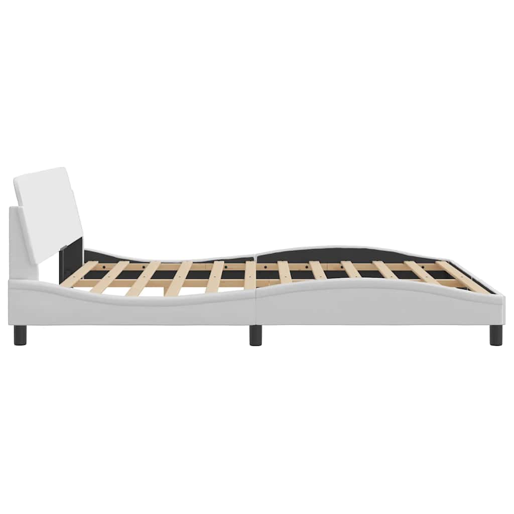 Bed Frame "Dover" Faux Leather white 183 cm 213 cm