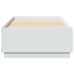 Bed Frame with LED without Mattress 75x190 cm White