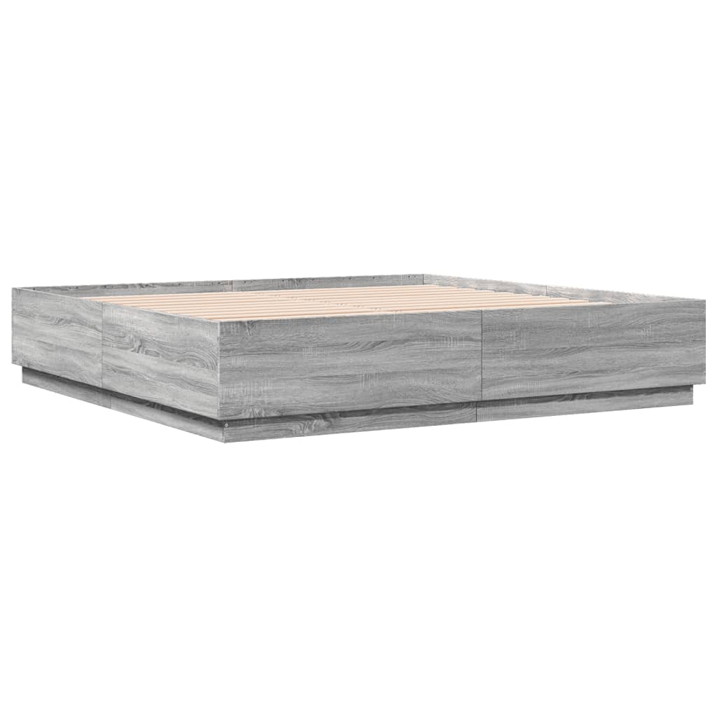 vidaXL Bed Frame without Mattress Grey Sonoma 180x200 cm 3
