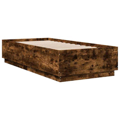 vidaXL Bed Frame without Mattress Smoked Oak 100x200 cm 3