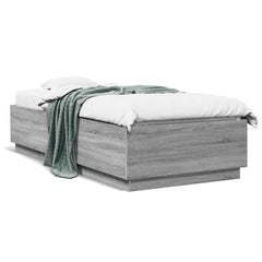 vidaXL Bed Frame without Mattress Grey Sonoma 100x200 cm 2