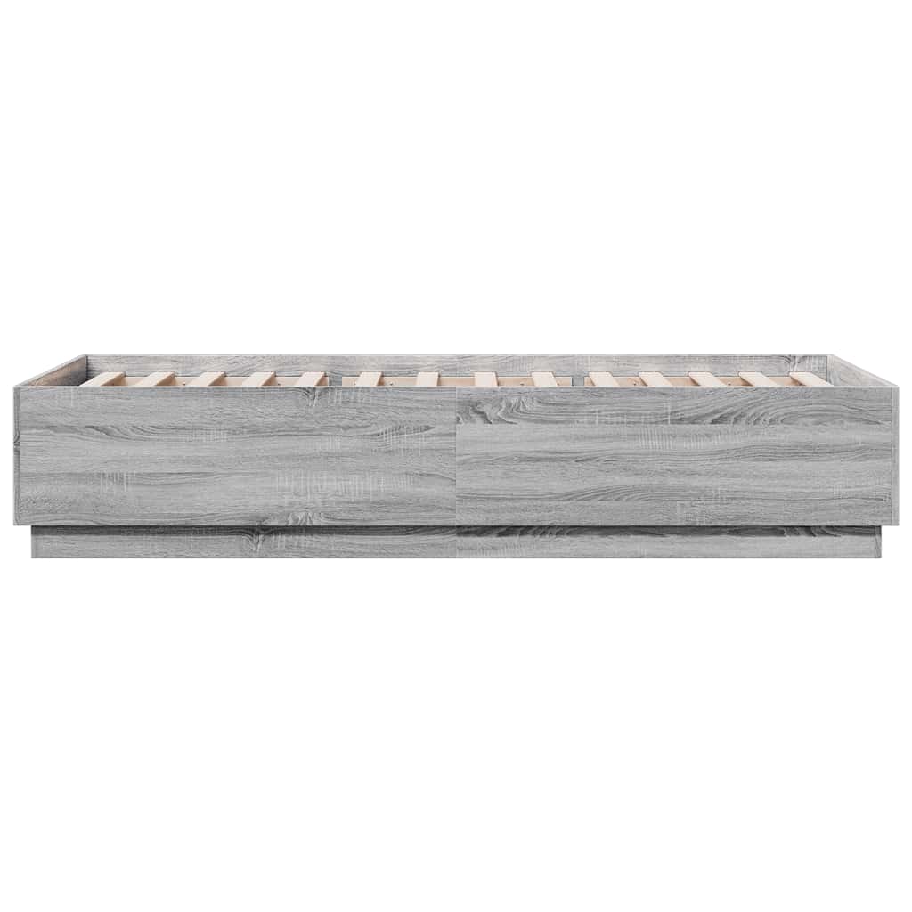 vidaXL Bed Frame without Mattress Grey Sonoma 100x200 cm 5