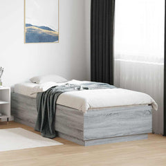 Bed Frame without Mattress 100x200 cm Length 200 cm Width 100 cm Grey sonoma
