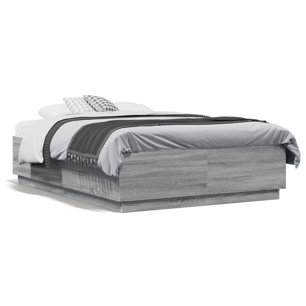 Bed Frame without Mattress Grey sonoma