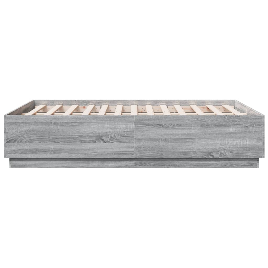 Bed Frame without Mattress 140x190 cm Grey sonoma