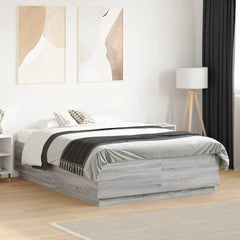 Bed Frame without Mattress 140x190 cm Grey sonoma
