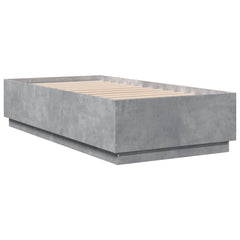 vidaXL Bed Frame without Mattress Concrete Grey 90x190 cm Single 3