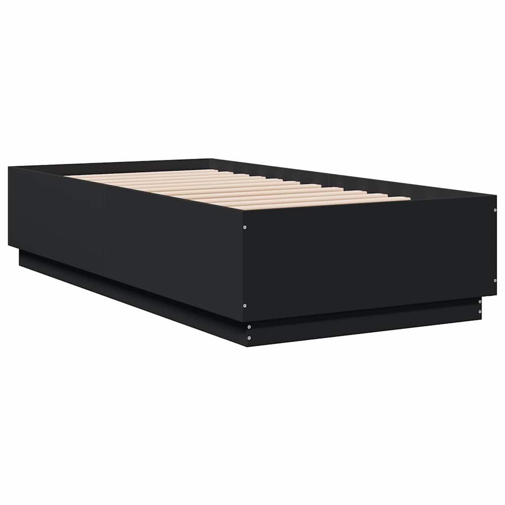 Bed Frame without Mattress 75x190 cm Small Single Length 190 cm Width 75 cm Black