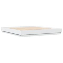Bed Frame with LED without Mattress 200x200 cm White
