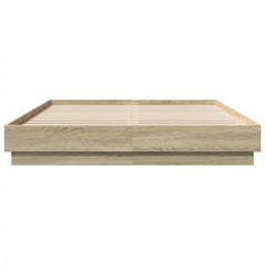 Bed Frame with LED without Mattress 160x200 cm Sonoma oak
