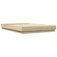 Bed Frame with LED without Mattress 120x200 cm Sonoma oak
