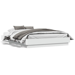 Bed Frame without Mattress 140x190 cm White