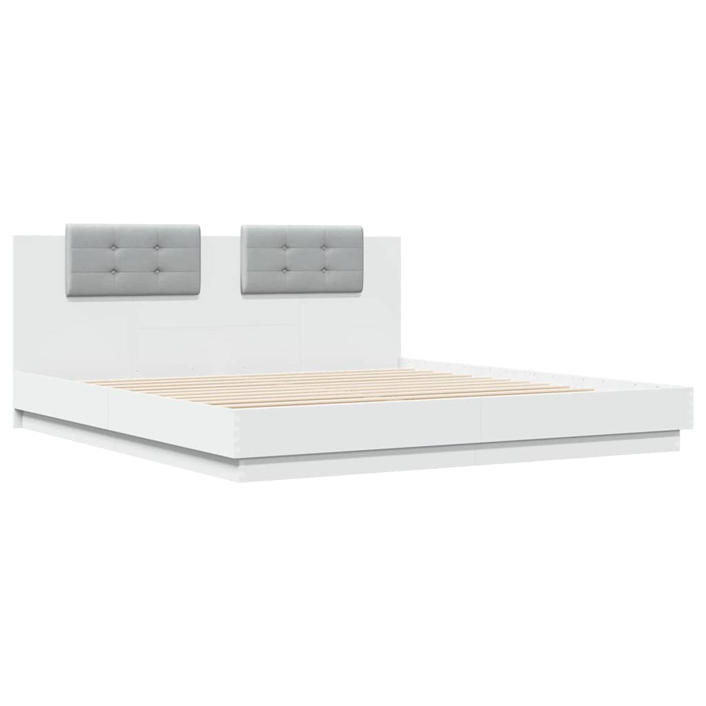 vidaXL Bed Frame without Mattress White 160x200 cm 3