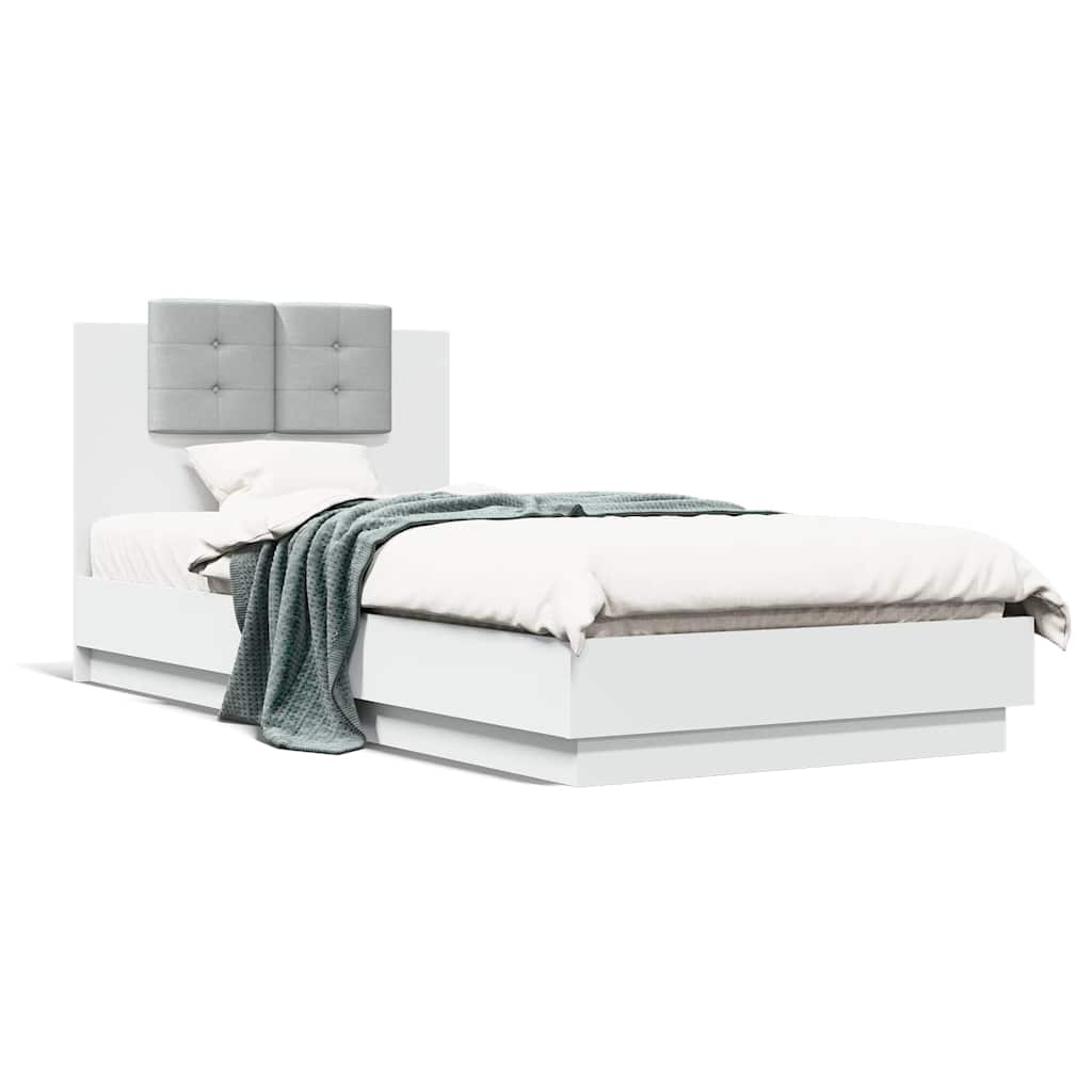 Bed Frame without Mattress 90x200 cm White