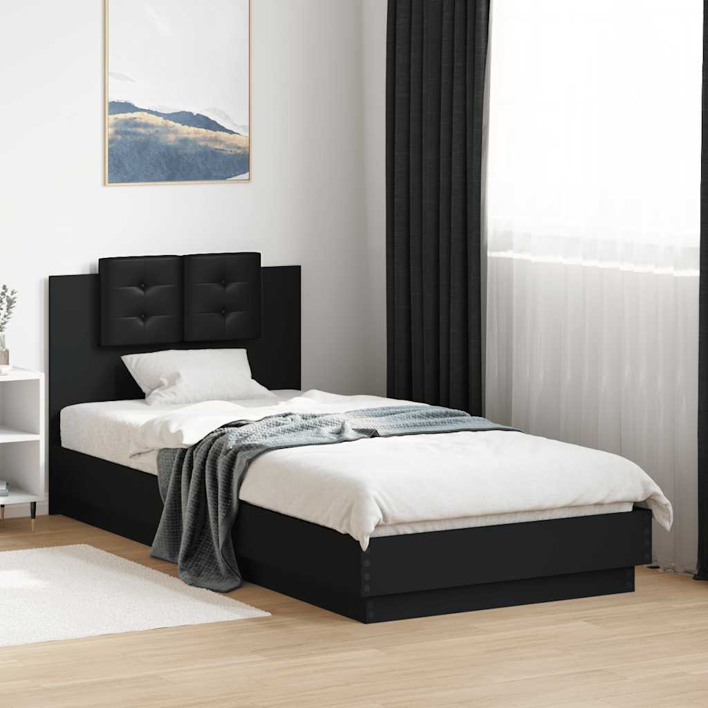 Bed Frame without Mattress 90x200 cm Black