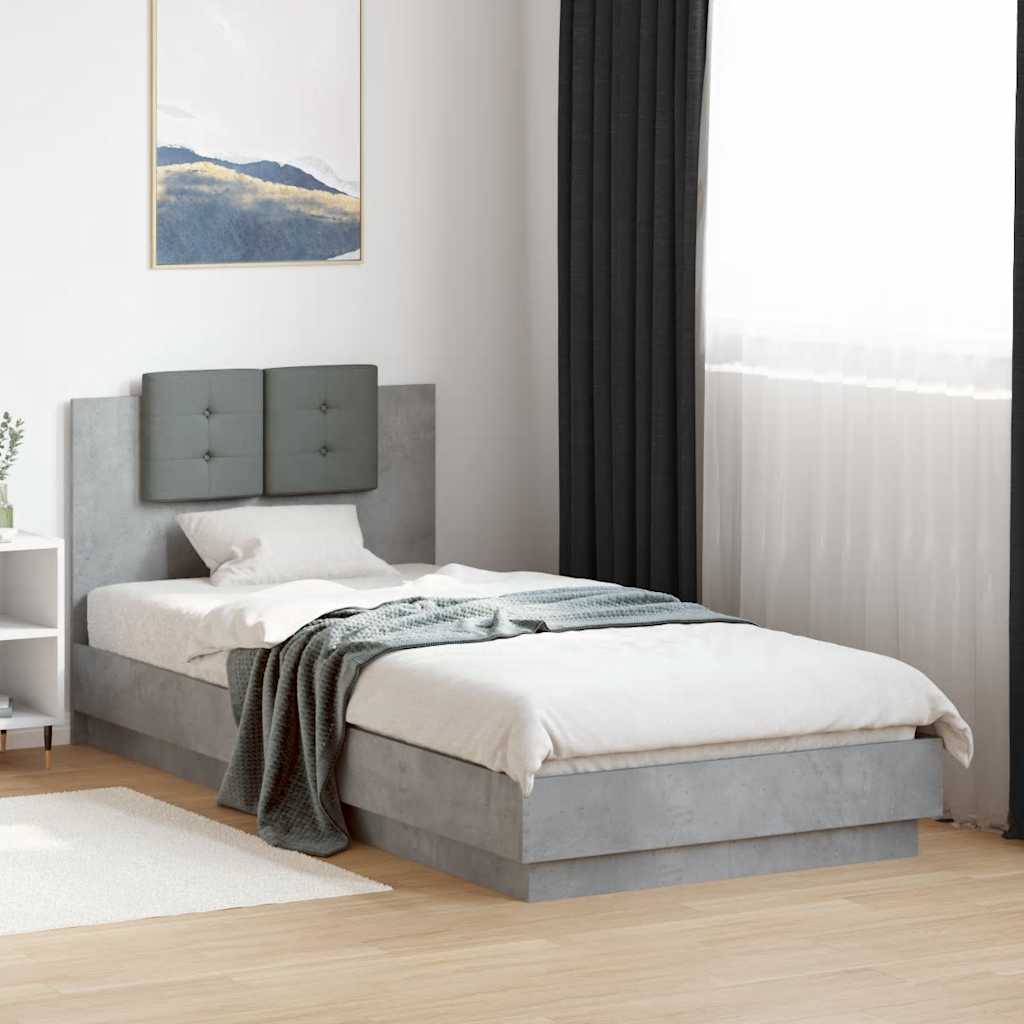 Bed Frame without Mattress 90x200 cm Concrete grey