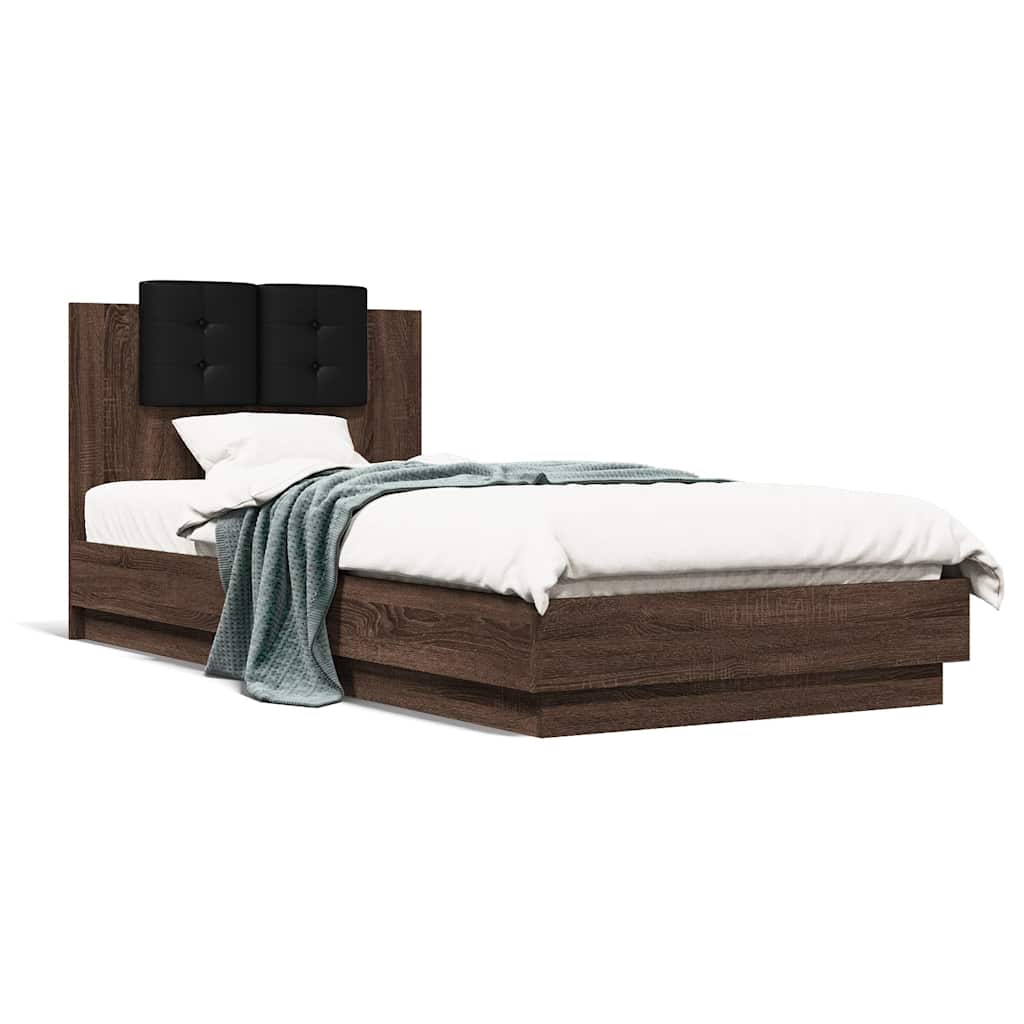 Bed Frame without Mattress 90x200 cm Brown oak