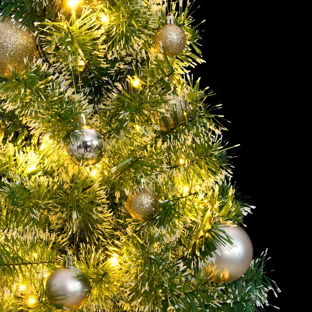 vidaXL Artificial Christmas Tree 150 LEDs&Ball Set&Flocked Snow 120 cm 3