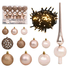 vidaXL Artificial Christmas Tree 150 LEDs&Ball Set&Flocked Snow 120 cm 6