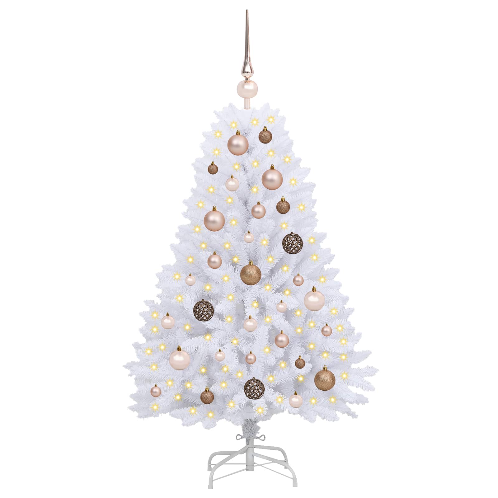 vidaXL Artificial Christmas Tree 120 cm PVC and Steel White 3
