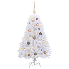 vidaXL Artificial Christmas Tree 120 cm PVC and Steel White 3