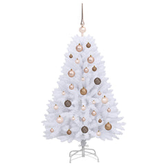 vidaXL Artificial Christmas Tree 120 cm PVC and Steel White 4