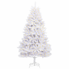 Artificial Hinged Christmas Tree 270 cm 300 LEDs Warm PVC White Ø 128 x 270 cm with 300 LEDs