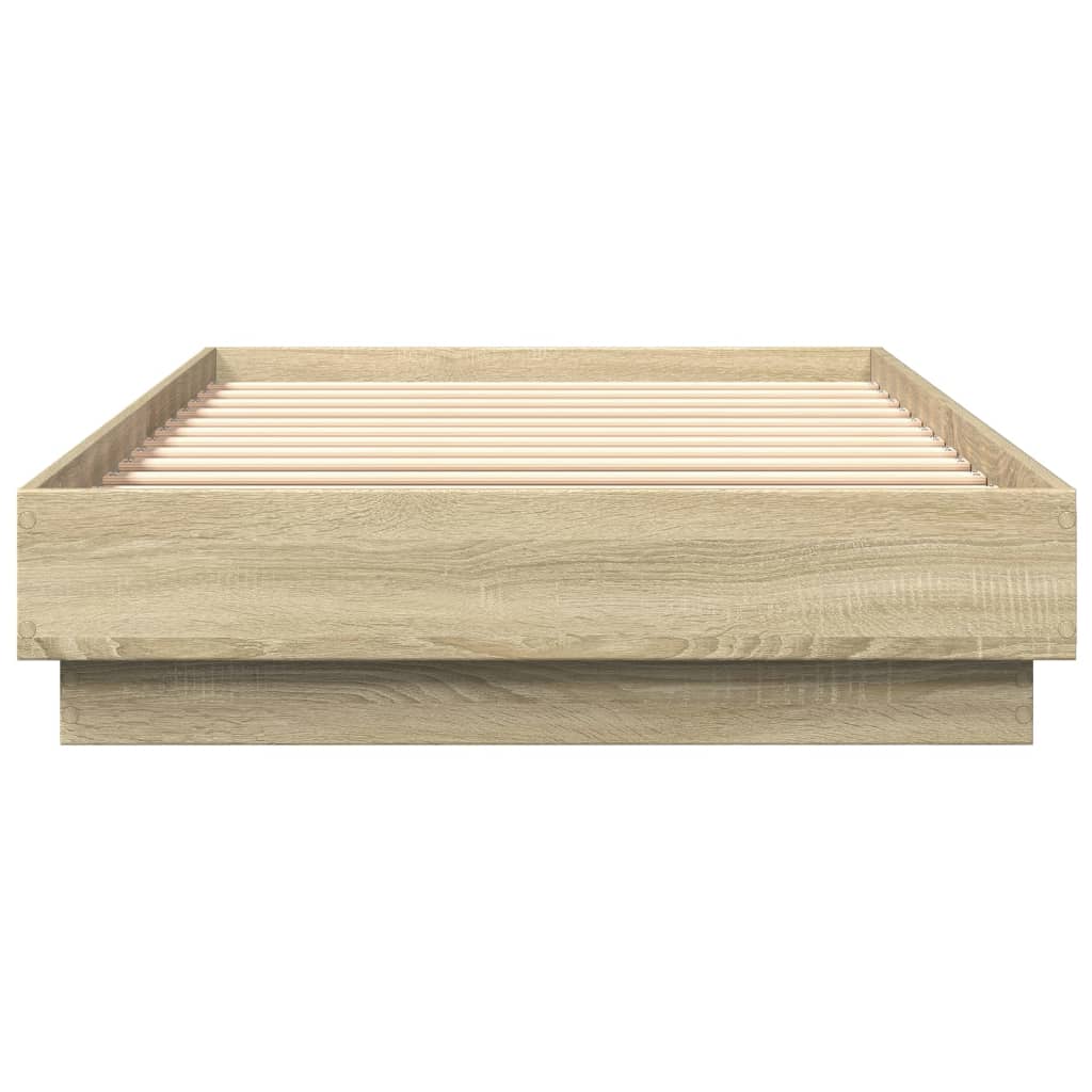 Bed Frame without Mattress with LED Lights 100x200 cm Sonoma oak