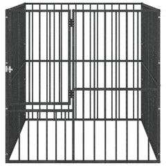 Dog Playpen 4 Panel Black Galvanised Steel 100 cm 100 cm