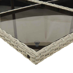 13 Piece Garden Dining Set with Cushions Poly Rattan Glass 12 pcs Light grey