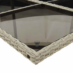 Garden Dining Cushions Poly Rattan Glass Light grey