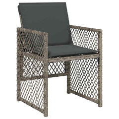 vidaXL 7 Piece Garden Dining Set with Cushions Grey Poly Rattan 4
