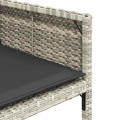 Garden Dining Cushions Poly Rattan Glass Light grey