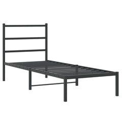 vidaXL Metal Bed Frame without Mattress with Headboard Black 80x200cm 3