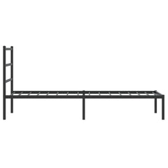 vidaXL Metal Bed Frame without Mattress with Headboard Black 80x200cm 6