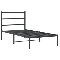 vidaXL Metal Bed Frame without Mattress with Headboard Black 90x190cm 3