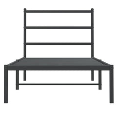 vidaXL Metal Bed Frame without Mattress with Headboard Black 90x190cm 5