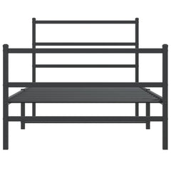 vidaXL Metal Bed Frame without Mattress with Footboard Black 100x200cm 5