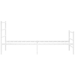 vidaXL Metal Bed Frame without Mattress with Footboard White 100x200cm 6