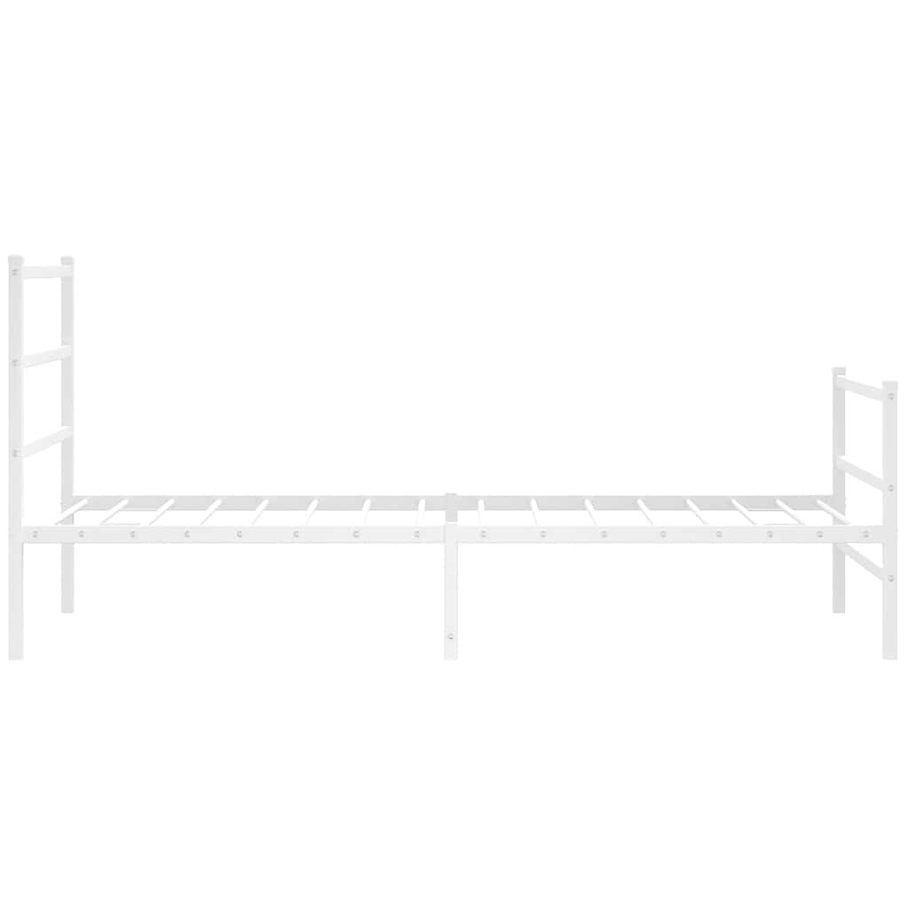 vidaXL Metal Bed Frame without Mattress with Footboard White 100x200cm 6
