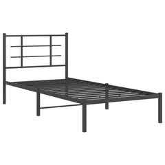 vidaXL Metal Bed Frame without Mattress with Headboard Black 90x190cm 3