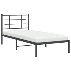 vidaXL Metal Bed Frame without Mattress with Headboard Black 90x190cm 4